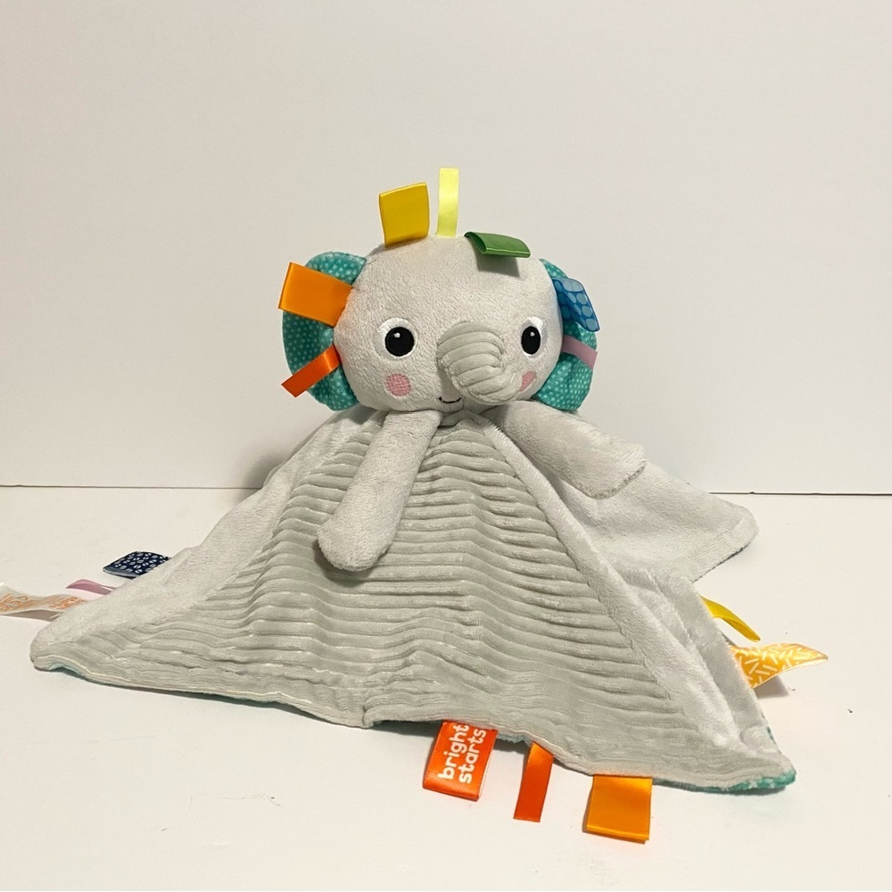 Bright Starts Elephant Lovey Plush Security Blanket Blankie Lovie